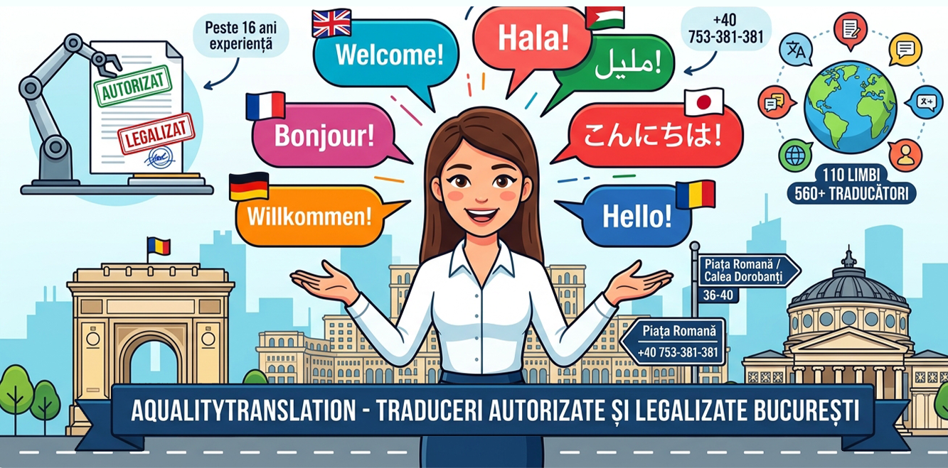 Traduceri Autorizate pentru orasul Bucuresti cu Autorizare din partea unui birou profesionist cu experienta ( AQualityTranslation )